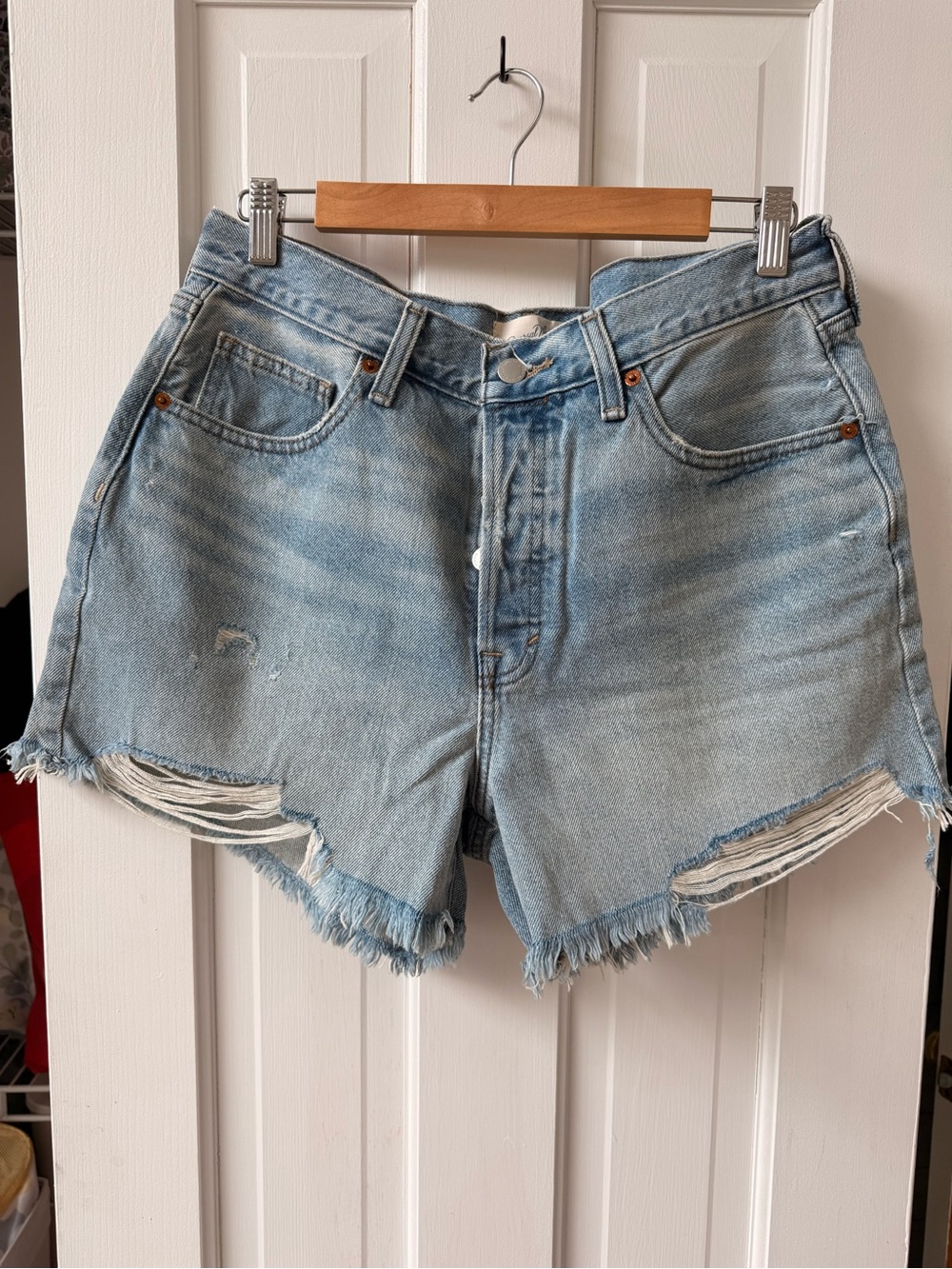 Universal Thread Light Blue Distressed Denim Shorts